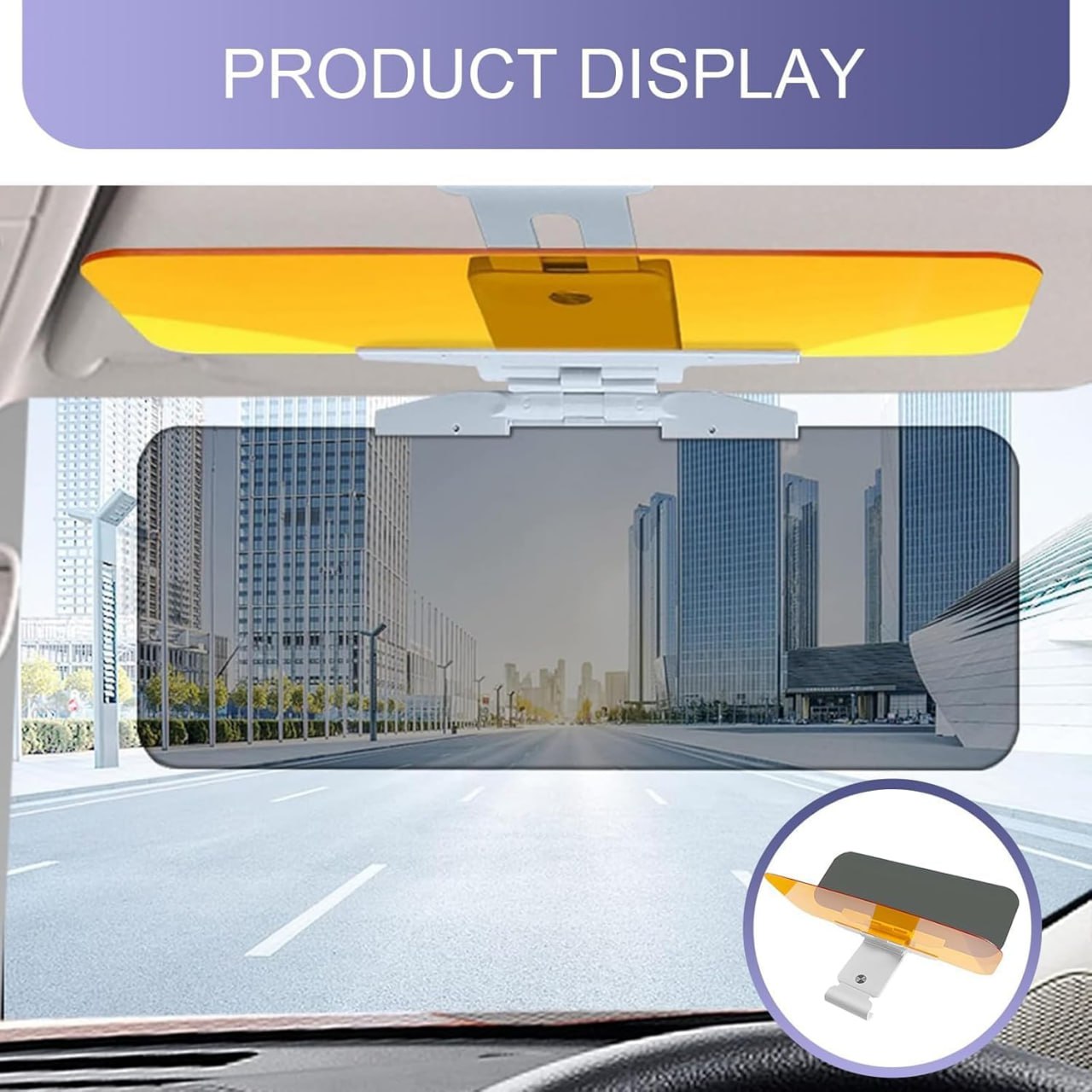 Car Sun Visor Two-Sided Anti-Glare Visor 2 in 1 Automobile Sun Anti-UV Anti-Dazzle High Definition Sunshade Mirror Goggle Shield Car Windshield Sun Visor, Sun Glare Snow Blindness UV Rays