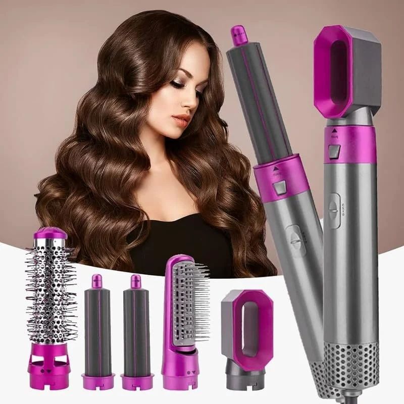 5 IN 1 Hair Styler Dryer Comb and Styling Tool for Curly Hair, Straightening, Curling, Drying, Combing