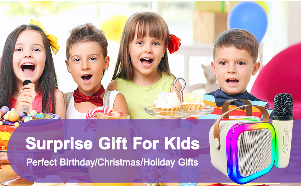 Mini Karaoke Machine for Kids Adults | Portable Bluetooth Karaoke Speaker with Mic for Kids Teens Adults, Ideal Gifts for Girls Boys Birthday Holiday Home Party