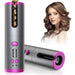 Hair Curler - Cordless Automatic Hair Curler Portable Curling Iron With LCD Temperature Display Fast Heating Auto Rotating Hair Curler USB Rechargeable For Travel Home, Grey and Pink