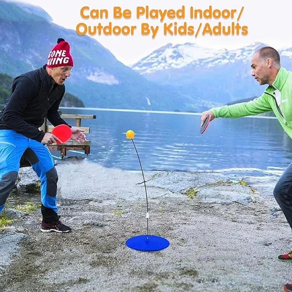 Toy Imagine Deluxe Ping Pong Training Set Improve Your Table Tennis Skills at Home with Two Professional Grade peddles, 4 Ball, 1 Flexible Rod & Ping Pong Training Metal Base